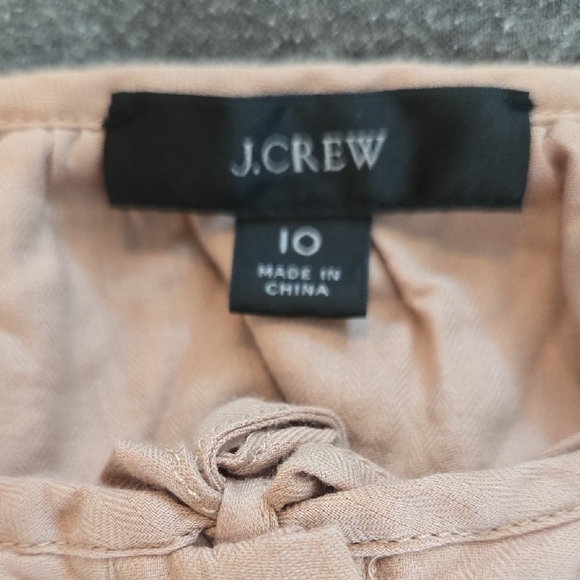 J. Crew Tan Ruched Blouse - Picture 2 of 4